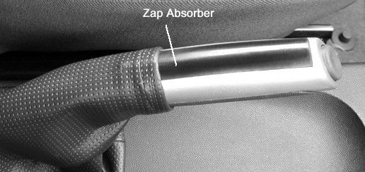 Zap Absorber fitted on a Corsa Handbrake lever